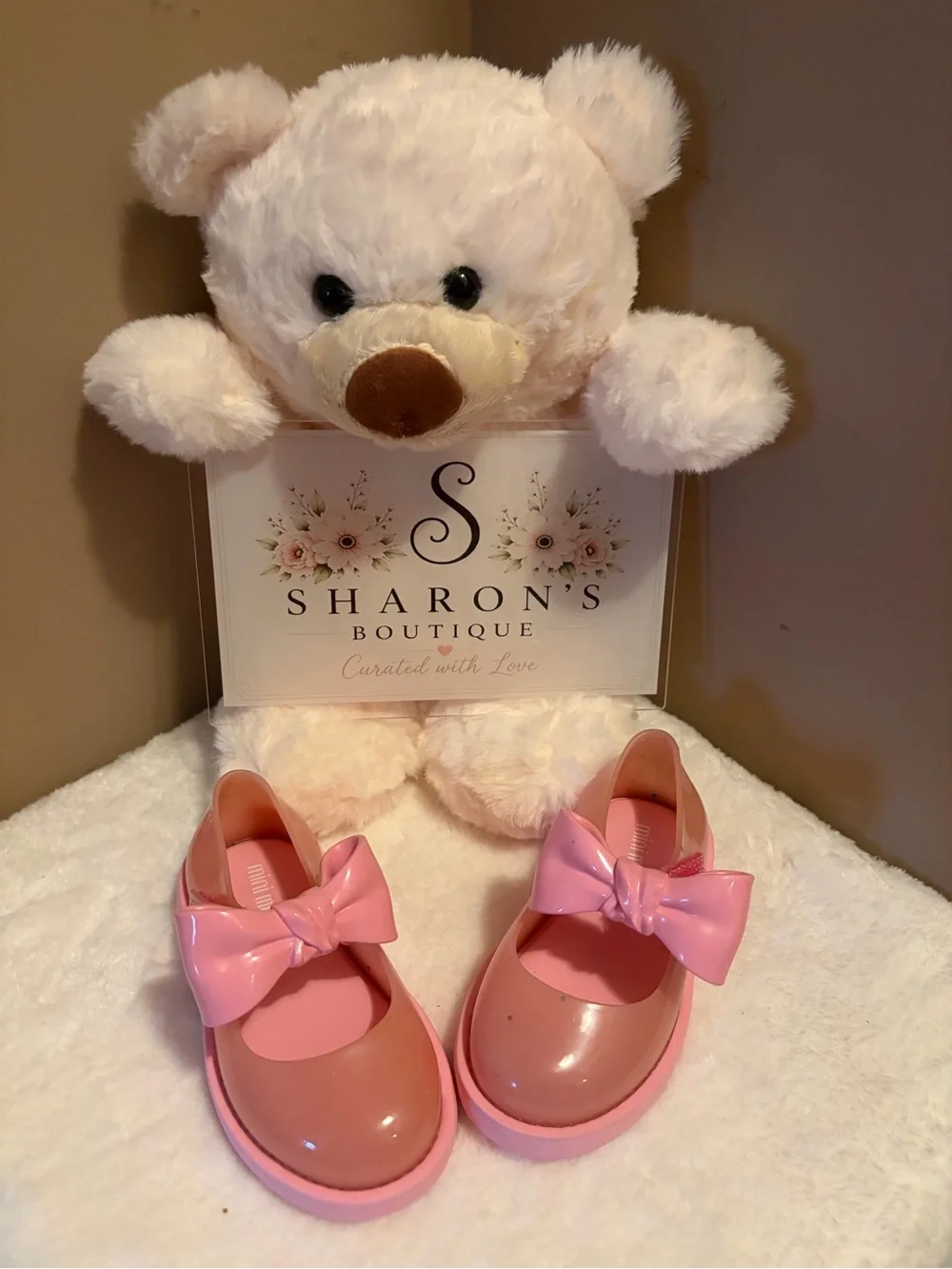 Mini Melissa Two-Tone Pink Bow Mary Jane Shoes | Toddler Size 6